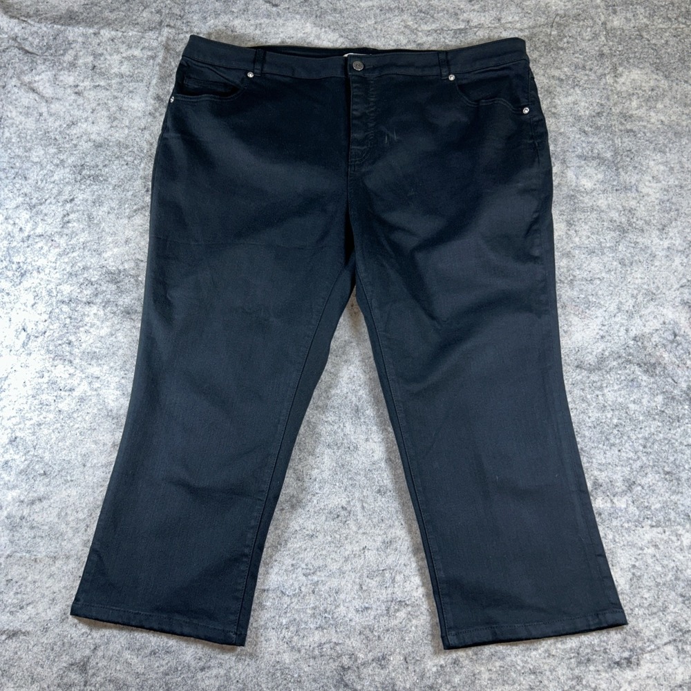 Isaac Mizrahi Live! Ankle Pants Women's 22W Black Button 5 Pocket Casual - Picture 2 of 10